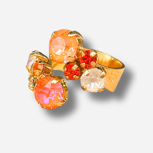 Bague Amae Mango Crézus orange et rouge