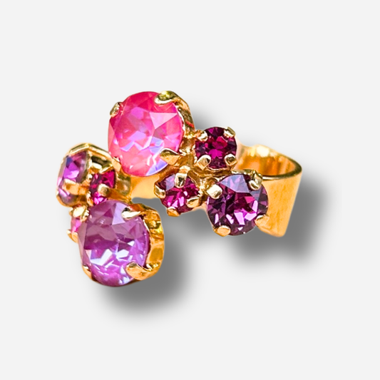 Bague Amae Orchidée Crézus rose violet