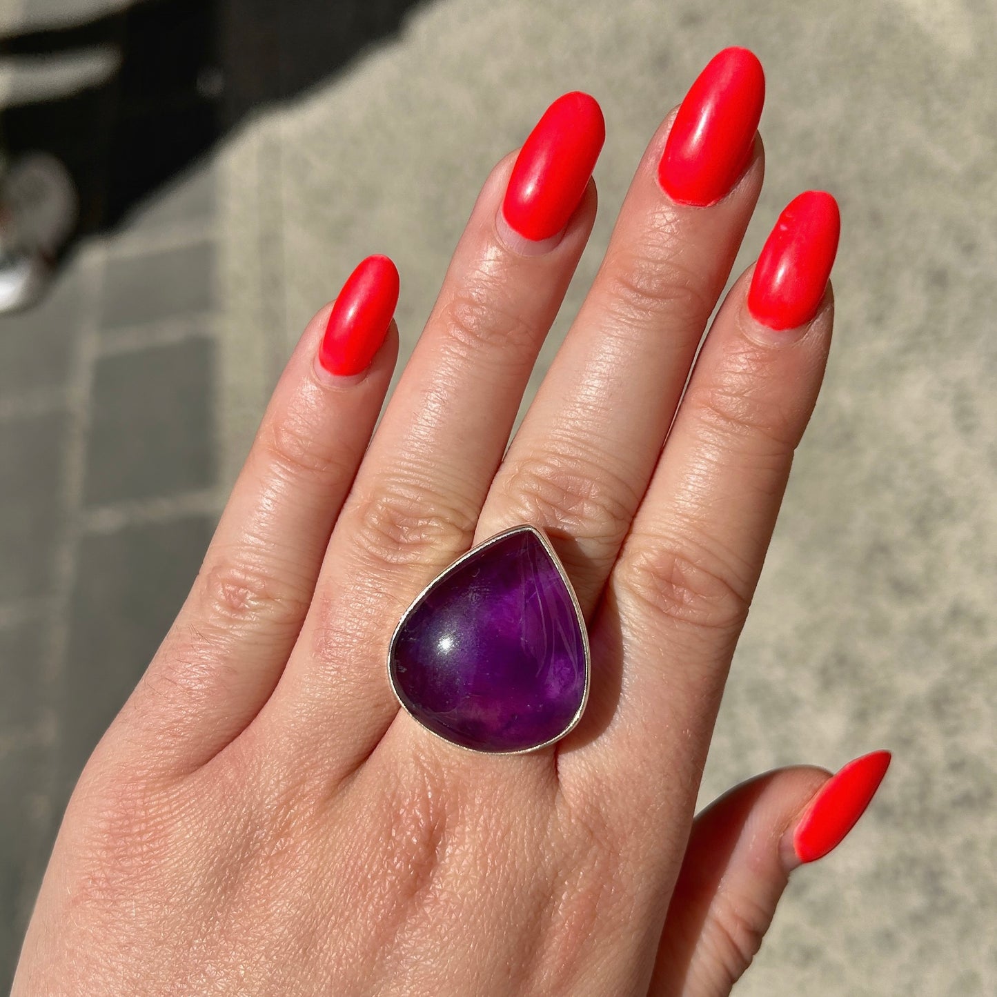 Bague pierre améthyste violette femme