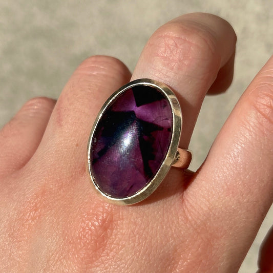 Bague pierre violette femme améthyste naturelle
