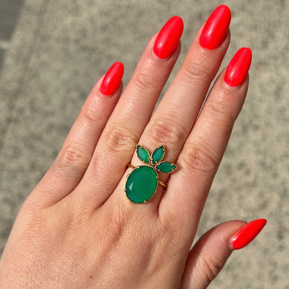 Bague portee ananas vert Au Fil de Lo