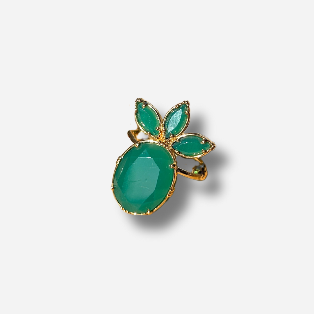 BAGUE - ANANAS ONYX VERT