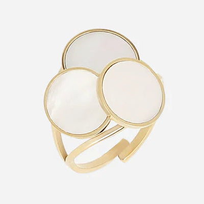 Bague Anouk Zag dorée avec trois cercles en nacre