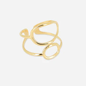 Bague Apolo ZAG en acier inoxydable ajustable dorée ou argentée