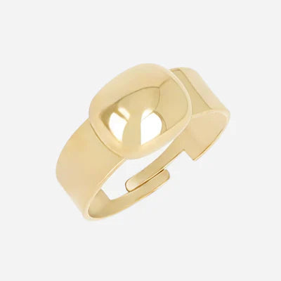 Bague Bernie Zag dorée large effet bombé