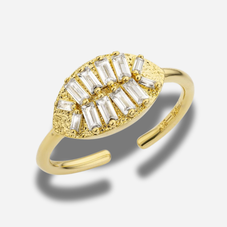 Bague Cosmos Mya Bay dorée pavée de cristaux