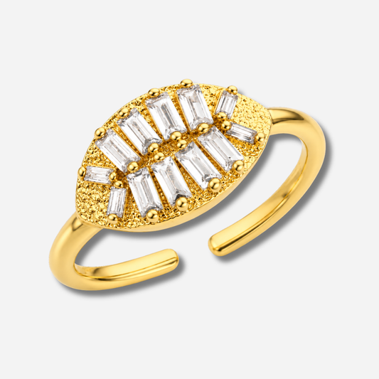 Bague Cosmos Mya Bay dorée pavée de cristaux