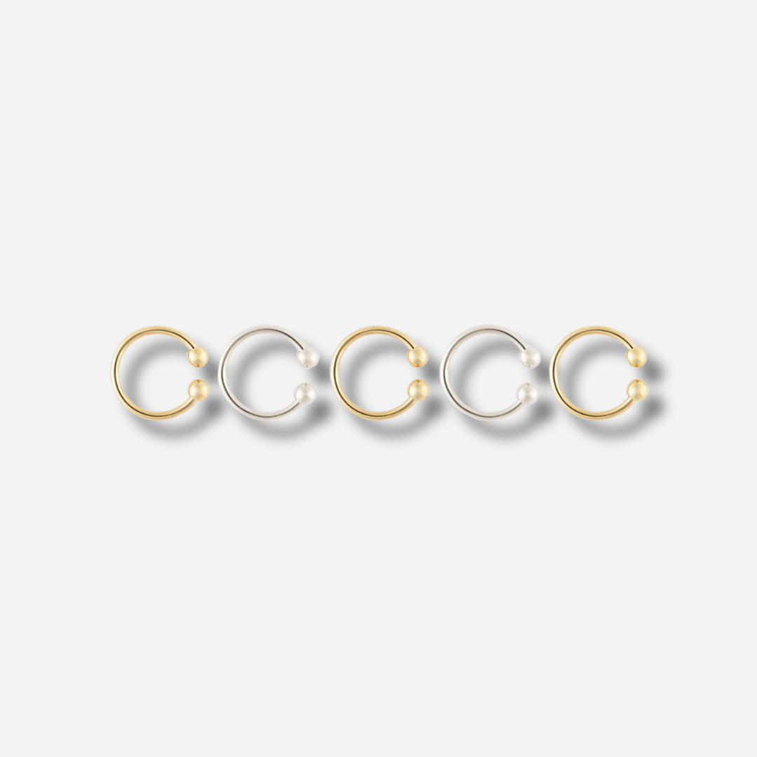 Bague earcuff Isis Sigal doré argent 2 en 1