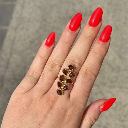 Bague quartz fume bijou femme chic moderne