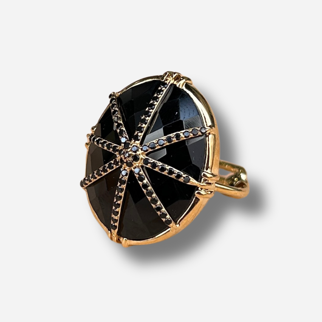bague-etoile-zircon-spinelle-noire-aufildelo-divinity-sete