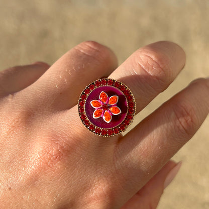 BAGUE - FLEURS DE RUBIS