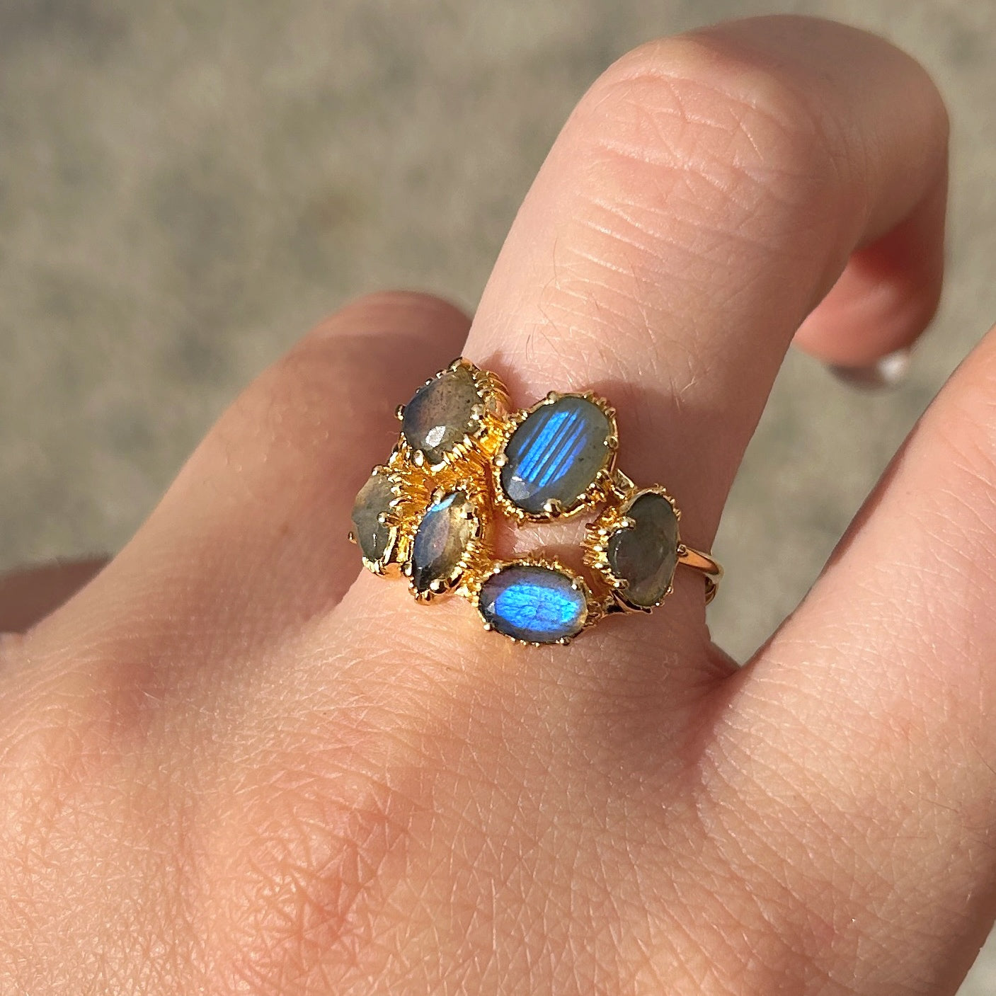 Bague labradorite multi pierres bijou femme
