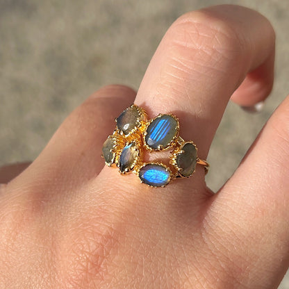 Bague labradorite multi pierres bijou femme