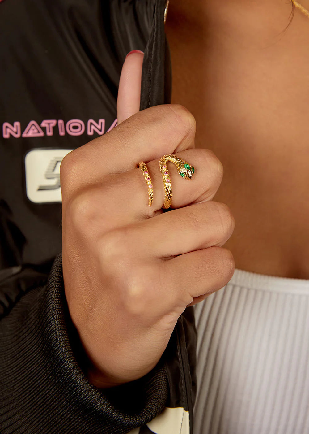 Bague Green Fuchsia Snake Mya Bay