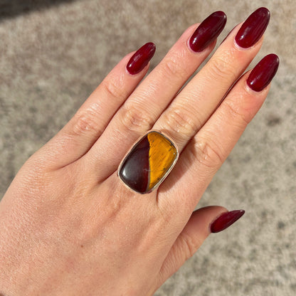 Bague pierre naturelle jaspe mokaite femme argent massif