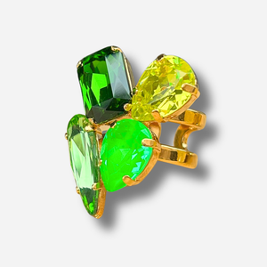 Bague Maelia Cactus Crézus vert et jaune