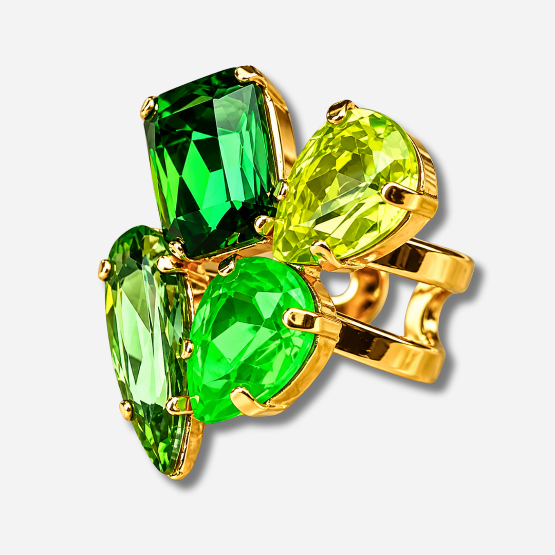 Bague Maelia Cactus Crézus vert et jaune