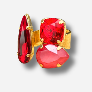 Bague Mavea Rouge Crézus cristaux rouges