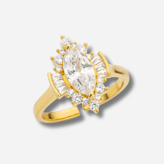 Bague Maxima Mya Bay dorée avec cristal ovale