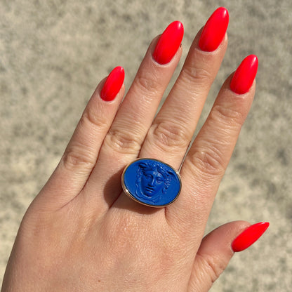 Bague Medusa bleu blanc Grandtour Collection