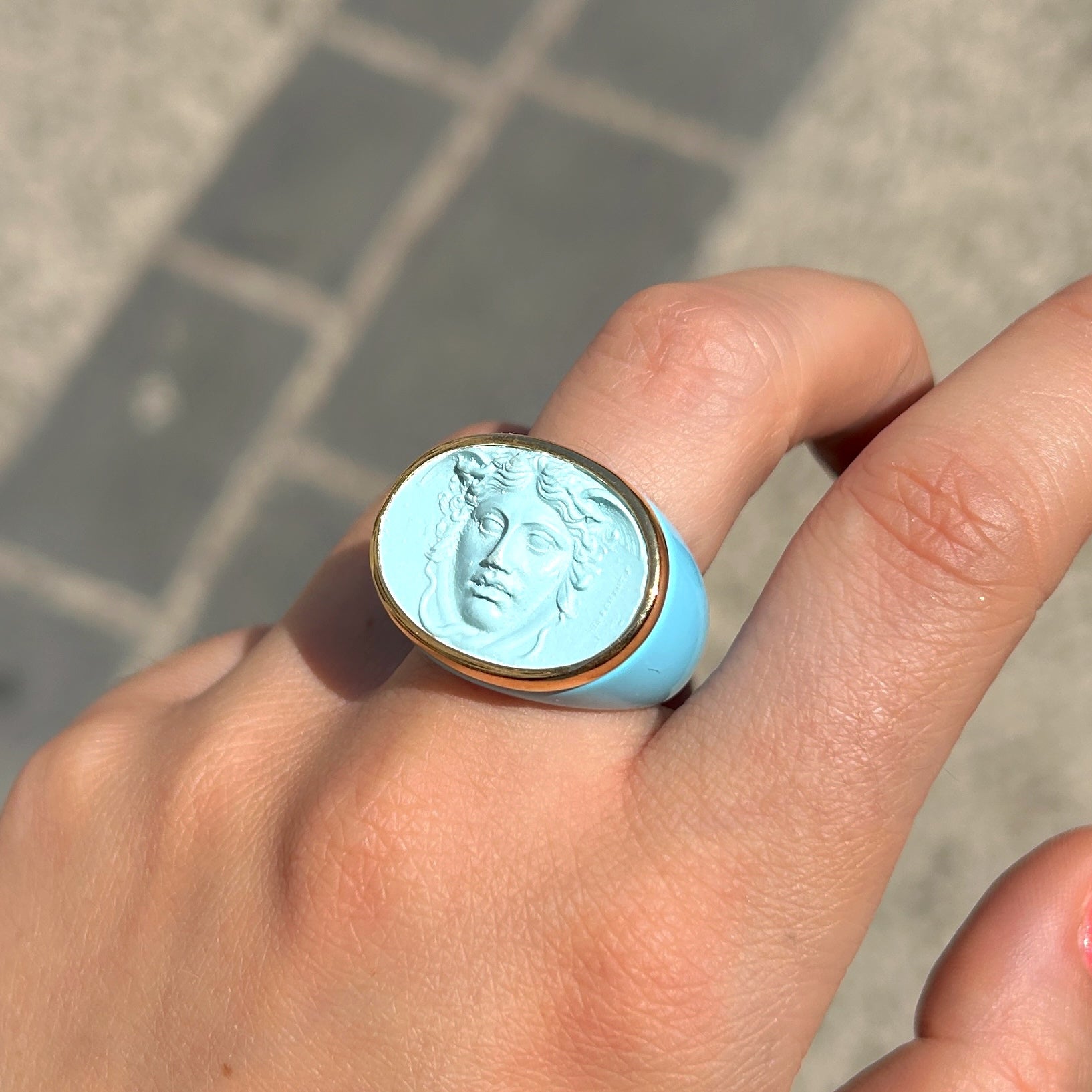 Bague Medusa bleu clair été Grandtour Collection
