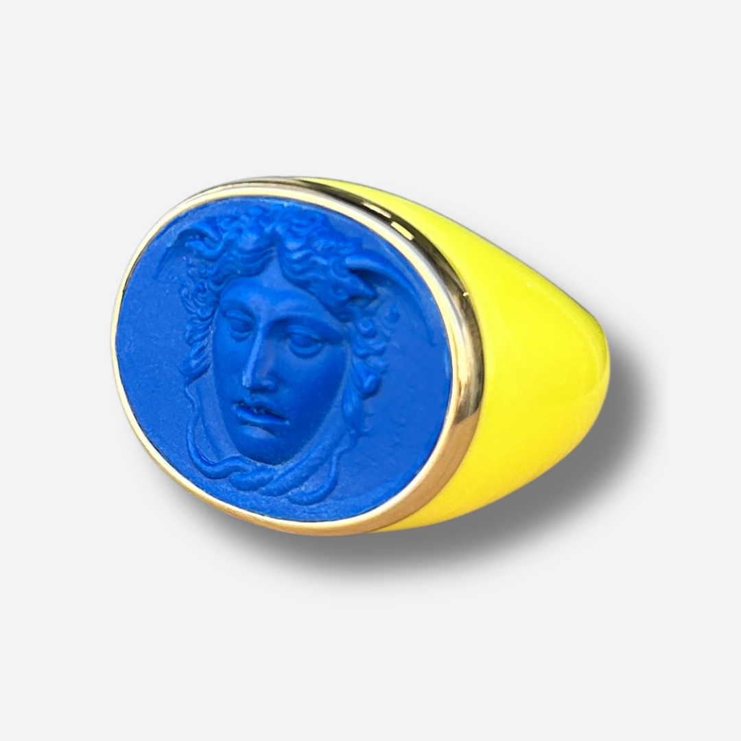 Bague Medusa bleu électrique Grandtour Collection