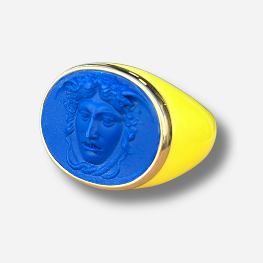 Bague Medusa bleu électrique Grandtour Collection
