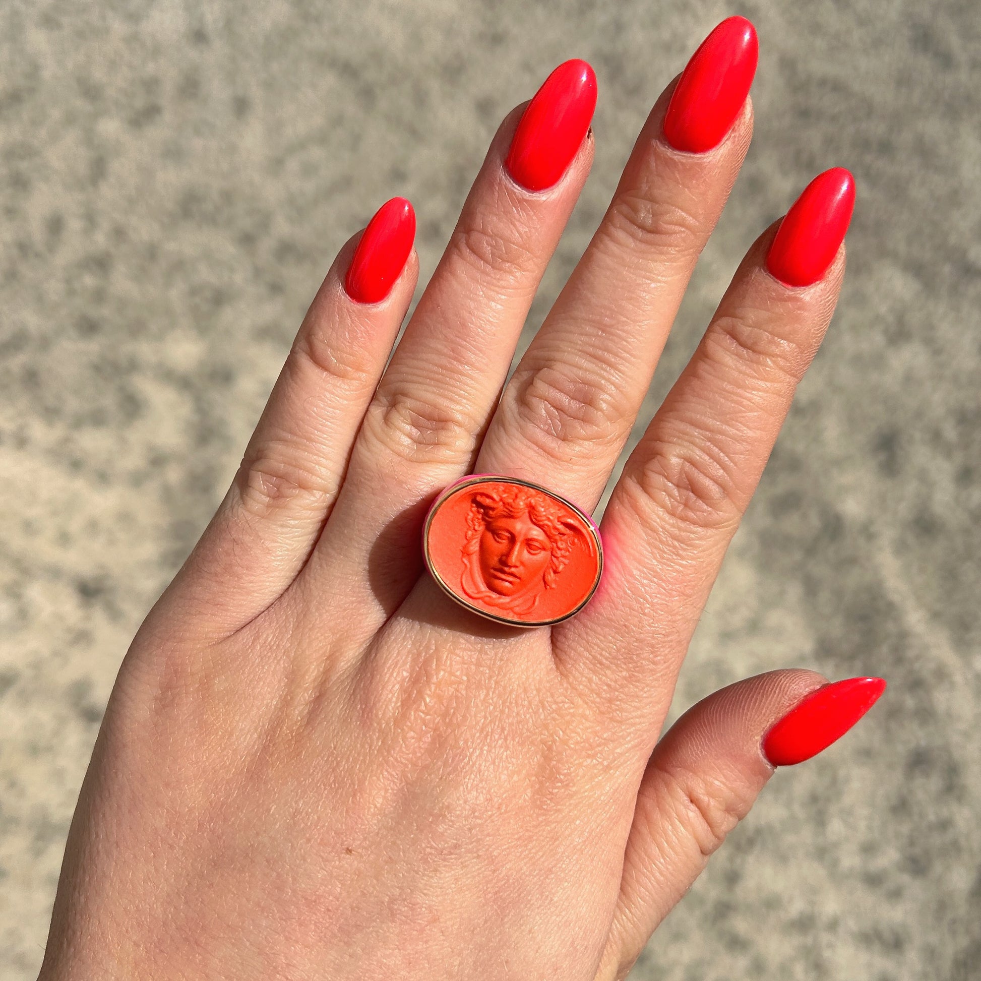 Bague Medusa orange rose Grandtour Collection