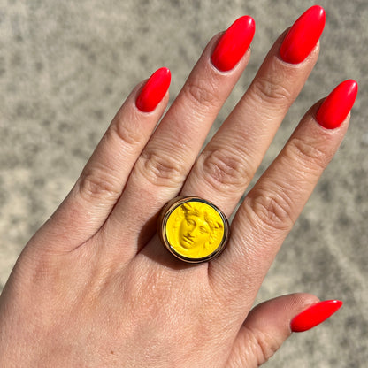Bague Medusa jaune ronde Grandtour Collection