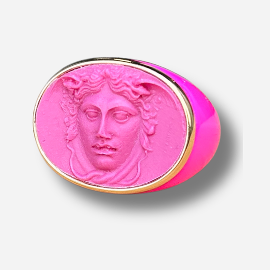 Bague Médusa rose violet Grandtour Collection pierre colorée réglable