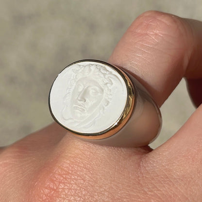 Bague Medusa taupe et blanc Grandtour Collection