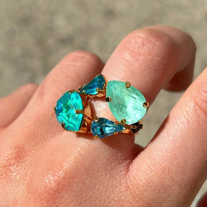 Bague turquoise Crézus dorée