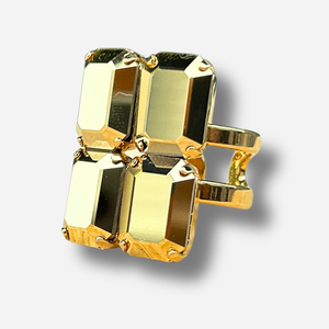 Bague Nora Pyrite Crézus pierres miroir doré réglable
