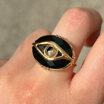 Bague portée oeil noir Au Fil de Lo