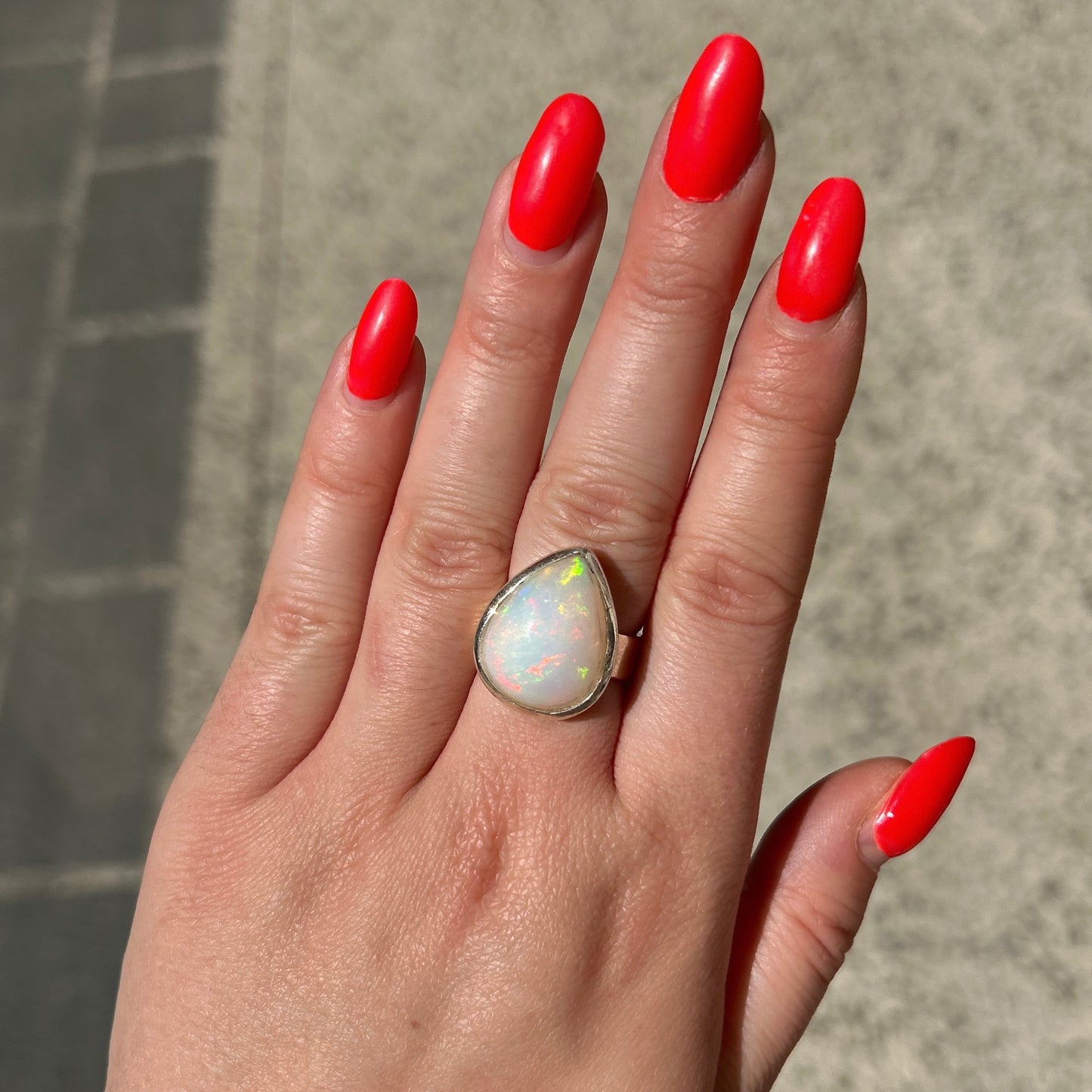 BAGUE - OPALE WELO D'ÉTHIOPIE ARGENT 925