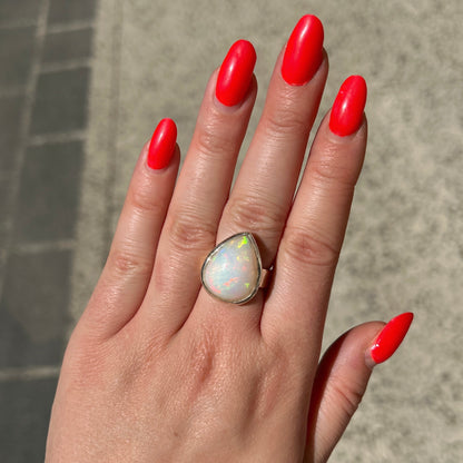 BAGUE - OPALE WELO D'ÉTHIOPIE ARGENT 925