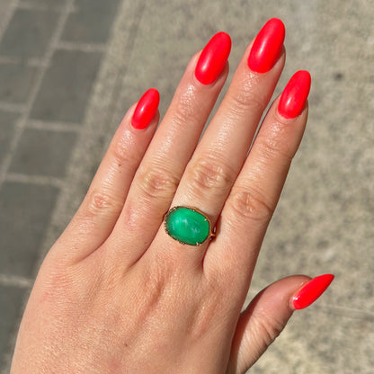 Bague onyx vert Au Fil de Lo verte profonde femme