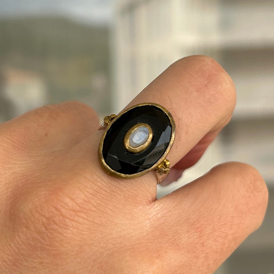 BAGUE - OVALE ONYX NOIR PM