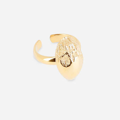 Bague Pascale ZAG en acier inoxydable doré ajustable