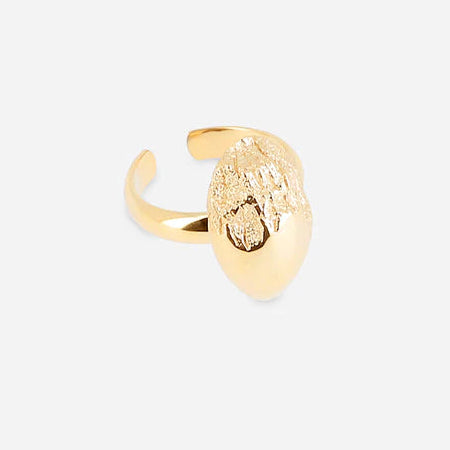 Bague Pascale ZAG en acier inoxydable doré ajustable