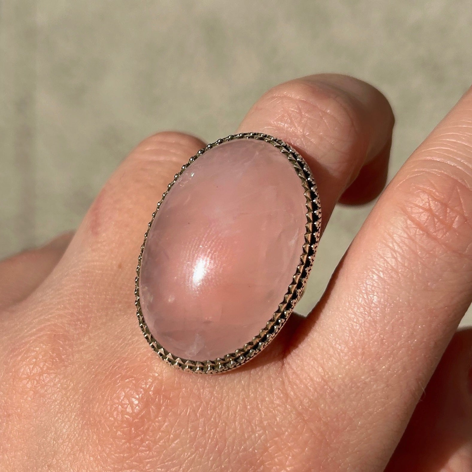 Bague pierre quartz rose femme