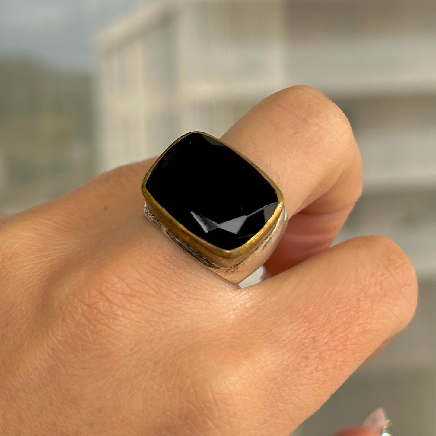 BAGUE - RECTANGULAIRE ONYX NOIR