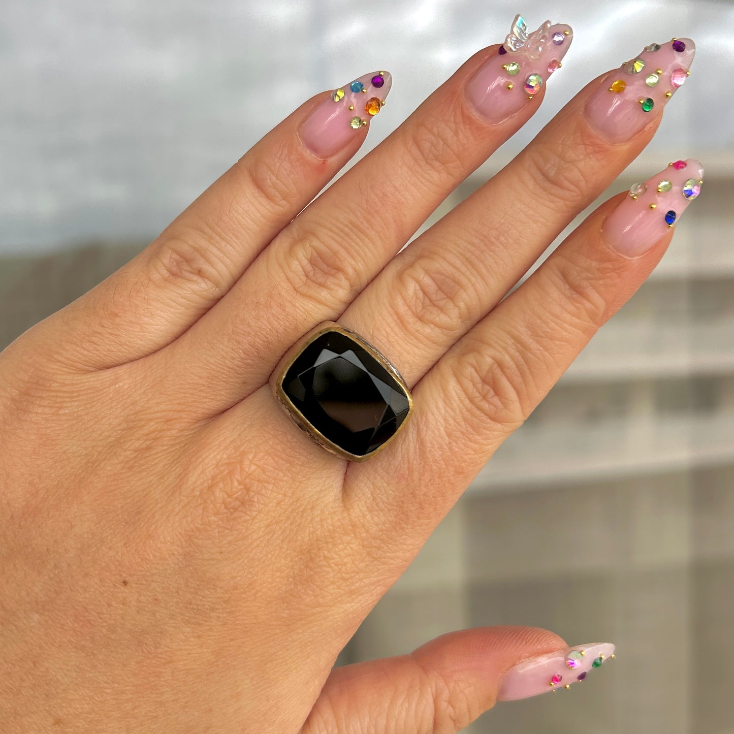 BAGUE - RECTANGULAIRE ONYX NOIR