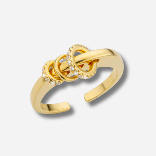 Bague Rock Stellar Mya Bay dorée avec entrelacs