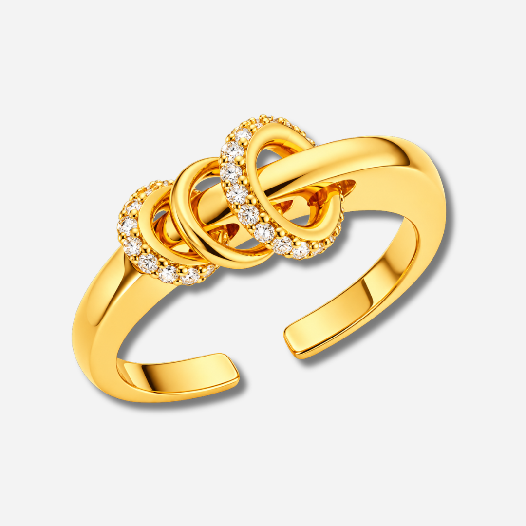 Bague Rock Stellar Mya Bay dorée avec entrelacs