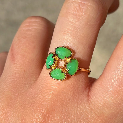 Bague chrysoprase ronde fine Au Fil de Lo