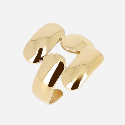 Bague Runica Zag dorée large design sculptural