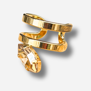 Bague Samea Gold Crézus pierre champagne dorée