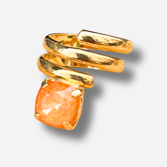 Bague Serani Mango Crézus pierre orange dorée