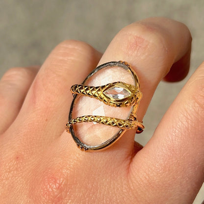 Bague serpent pierre transparente Au Fil de Lo